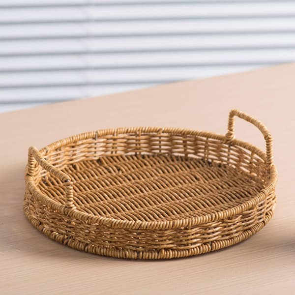 Förvaringskorg Vävd Snacks Korg Stor Kapacitet Mångsidig Elegant Chic Stil