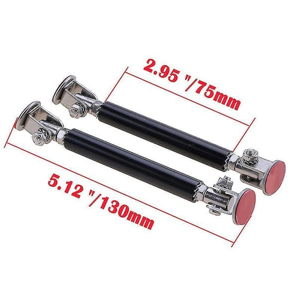 75mm Forreste og Bageste Bumper Splitter Strut Lip Tie Rod Support Justerbar (Sort) (2 stk)