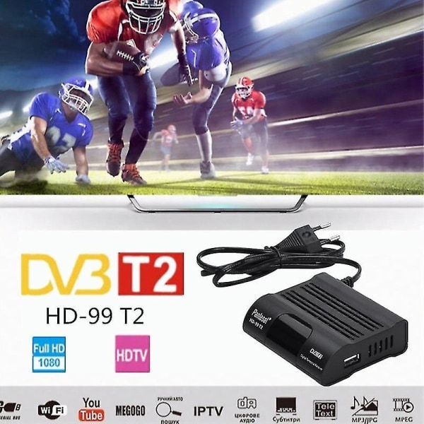 Dvb T2 Tv-mottaker Hd Digital Tv-tuner terrestrisk boks