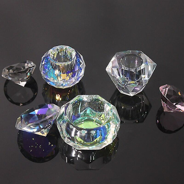 Glaskrystal Dappen Dish Akrylbeholder Negle