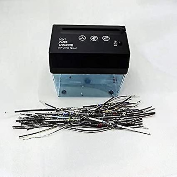 Skrivebords A5 A4 Foldet Papir Strimlings-skærer USB Shredder Hjem
