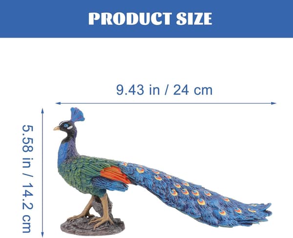 Bordplade Dekorativ Påfuglefigur Simulation Påfuglestatue PVC Materiale Delikat Udseende