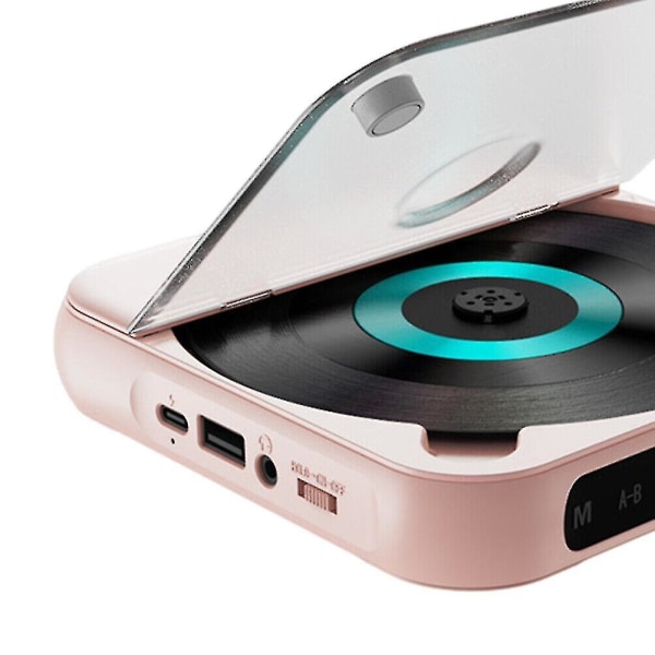 CD-afspiller A-b Gentag Bluetooth-kompatibel CD-afspiller Hukommelsesfunktion Til Hjem Bil Pink
