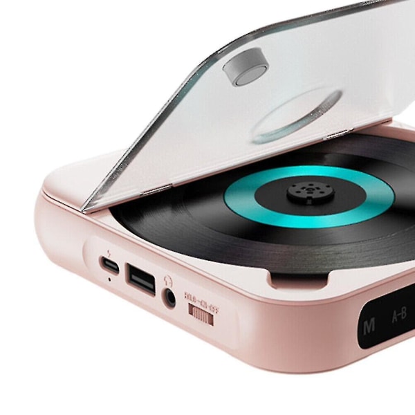 Cd-spiller A-b Repeat Bluetooth-kompatibel CD-spiller Minnefunksjon for hjemmebil Pink