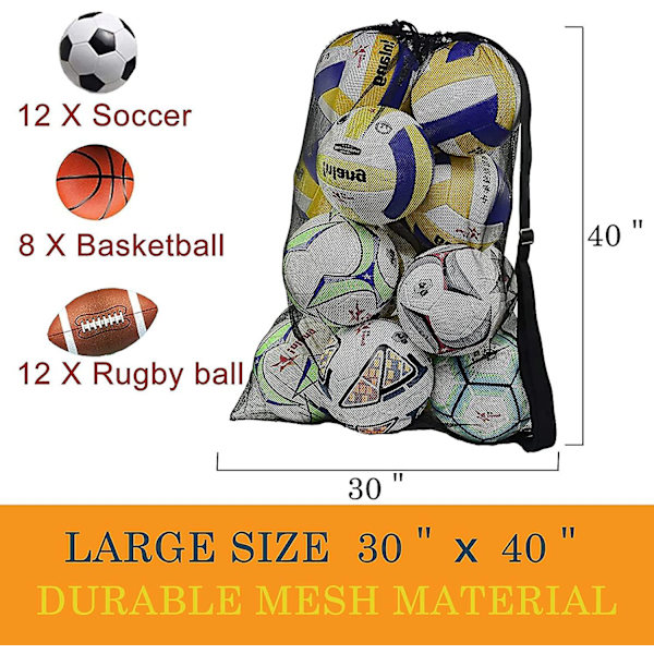 Oversized Sports Drawstring Mesh Ball Bag
