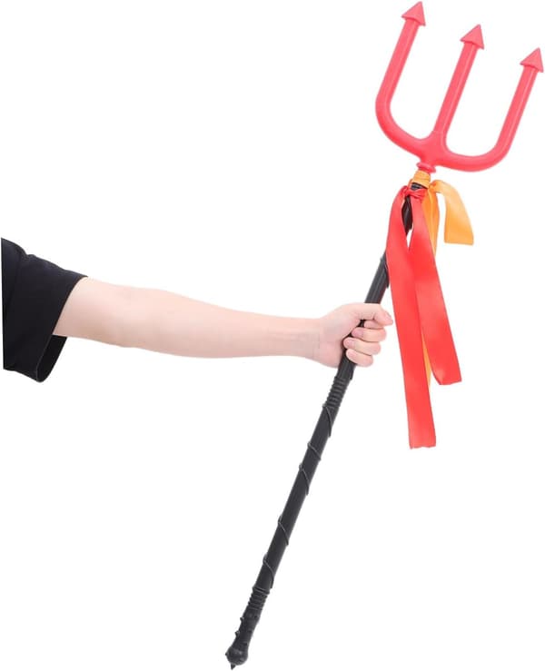 2 st Halloween Trident Prop Plast Pitch Fork för Demon Kostymtillbehör