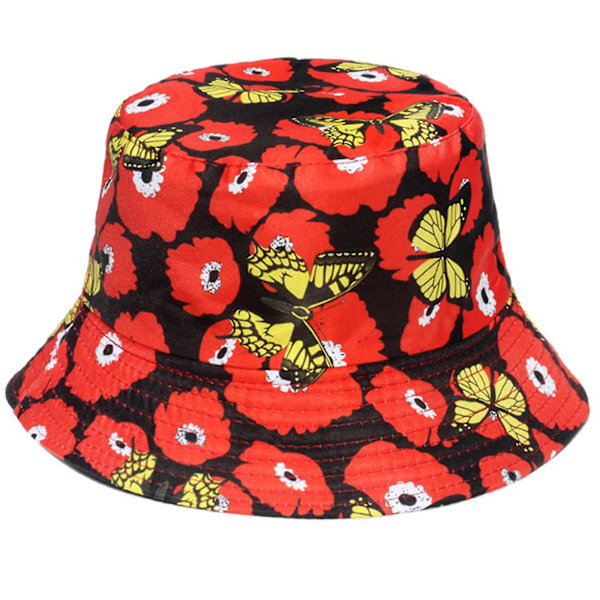 Dobbeltsidig Baskethue Polka-dot Love Fiskerhat Solbeskyttelse Gave Til Par A