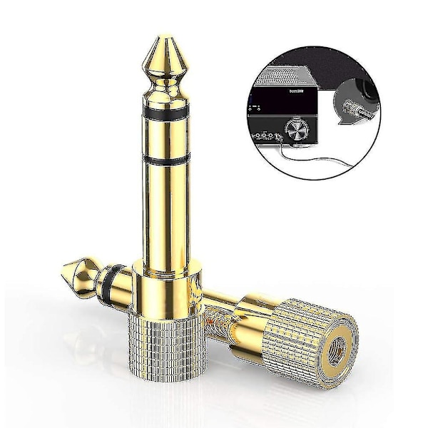 6,35 mm 1/4\" Han til 3,5 mm 1/8\" Hun Stereo Hovedtelefonadapter Audio