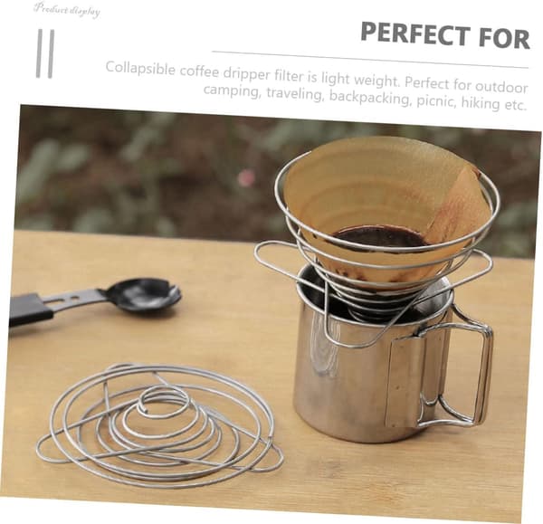 5 stk. drypper i rustfrit stål til camping Bærbar drypperfilterkurv til kaffe