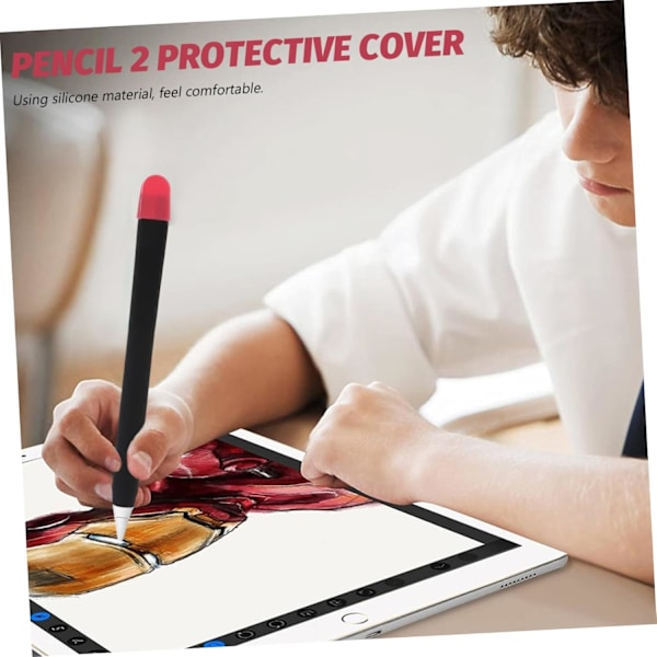 1 Sæt Silikone Etui Tablet Touch Sleeve Stylus Holder Elastisk Blyantholder