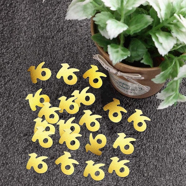 Kultaiset 16. Syntymäpäiväkonfetit 16 Numerojuhlat 2 Pussia 1400kpl