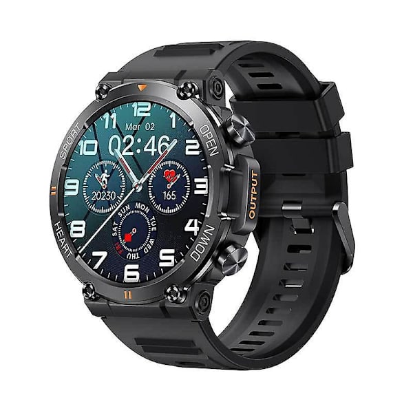 Smartwatch med opkald, musik, vejr, 1,39 tommer, pulsmåling, blodtryk, blodsyre Gray