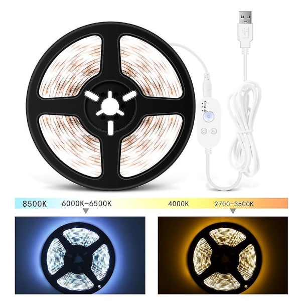 LED Under Cabinet Lys USB PIR Bevegelsessensor Tape 5V