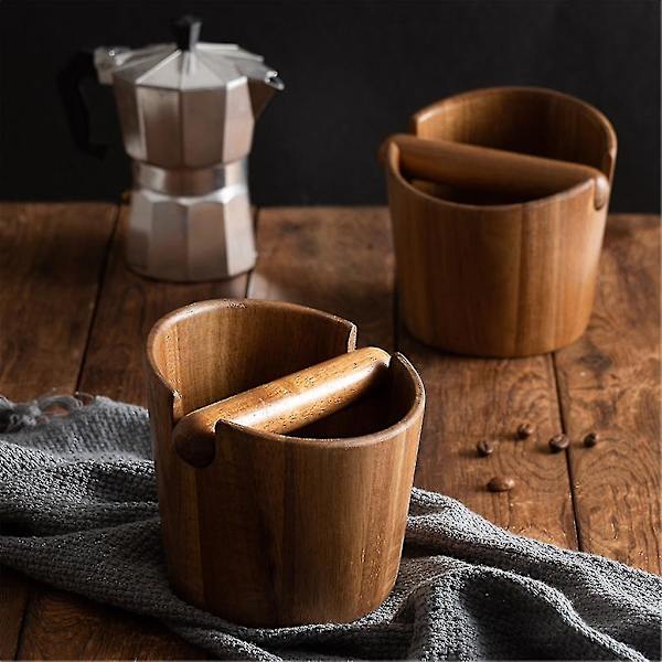 Trækaffe Knock Box til Cafe Bar Malkekasseremoveable Knock Bar Skridsikker