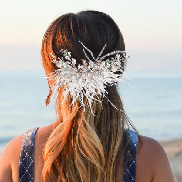 Diamantinfattad Kristall Hårklämma Brudhåraccessoar Rhinestone Hårprydnad