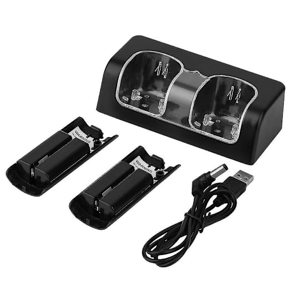 Dubbel Laddningsstation 2x 2800mAh Batteri för Wii-fjärrkontroll