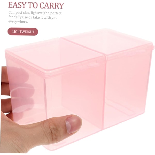 Elegant bomuldspadsetui med låg 2 stk. skrivebordsorganisator til kosmetiske pads holder hårtilbehør