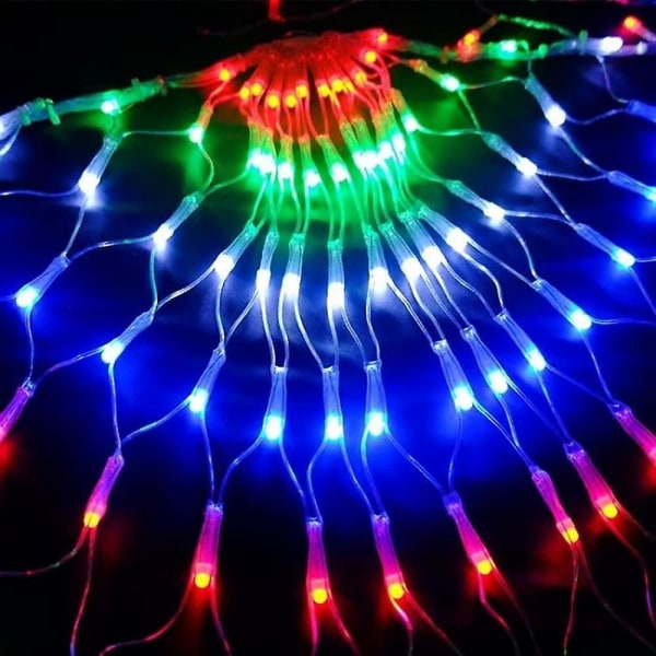 1x 3,5m 3 Peacock Mesh Net Led String Lights Farverig udendørs fe