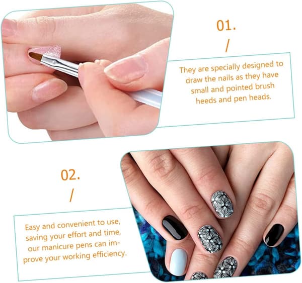 3 st nagelkonstpennor borstfoder professionella manikyrverktyg för nagelkonst DIY-tillbehör