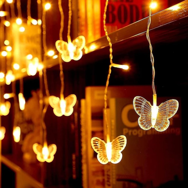 Joulu LED Fairy String Lights Perhosverho 5m 216LED