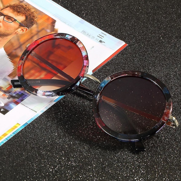 Unisex elegante retro vintage solbriller rundt metallinnfatning