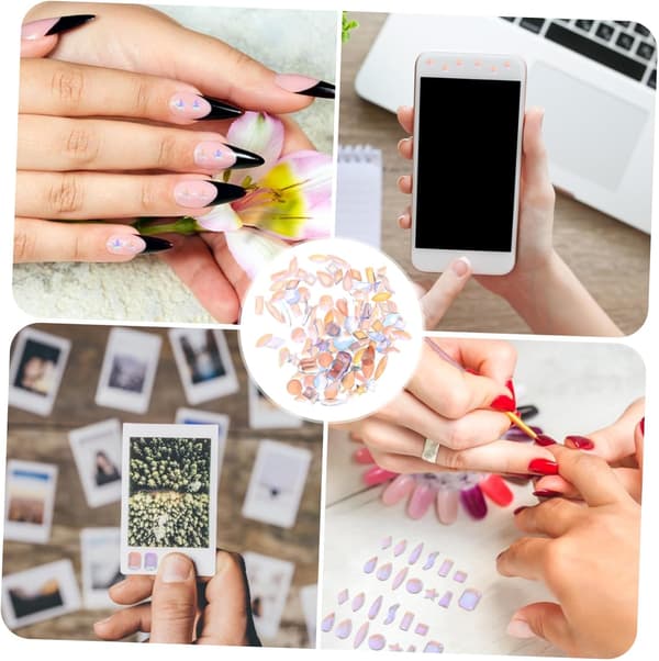 100 stk. neglekunstsmykker flade lapper til manicureindretning form til DIY-negle