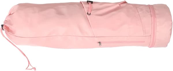 Rosa yogamatta bärväska med justerbar rem, vattenflaskficka