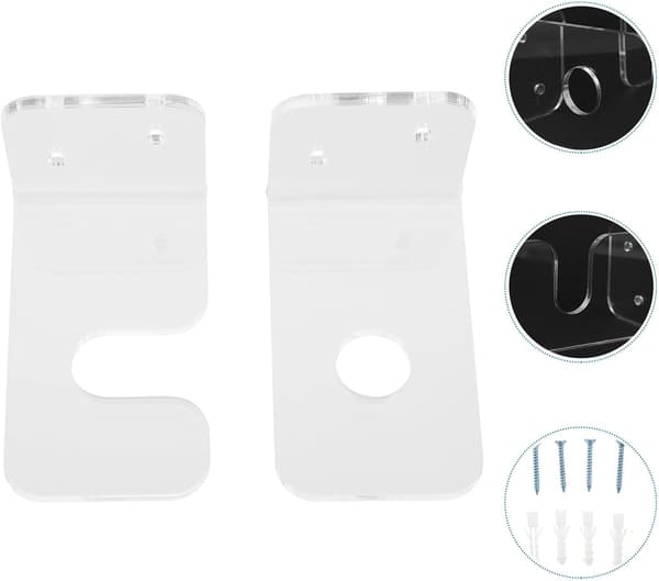 1 par akryl gitarr väggställ gitarr displayhållare platsbesparande robust för bas väggmontering 8x5x5cm