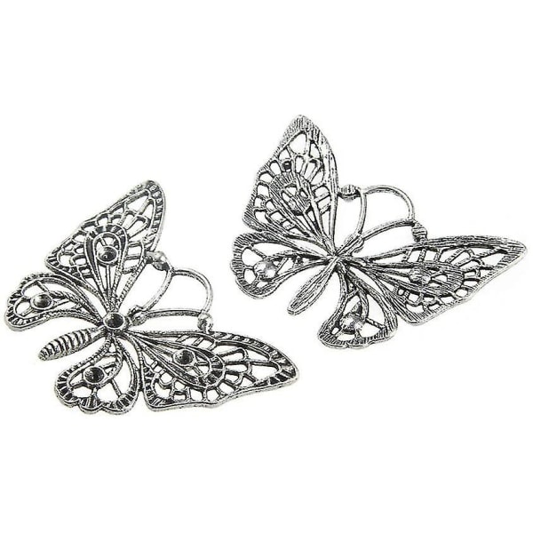 10 stk. Zink Legering Charm Antik Sølv Butterfly Charms Vedhæng Metal Smykkefund