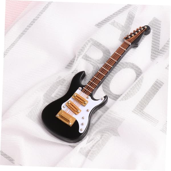 Mini elektrisk gitar modell gitarpynt tre og plast miniatyr