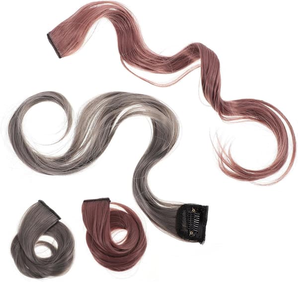 4 stk. gradient hårfarge lange krøllete hårdeler extensions highlight hårstykker for jenter tilbehør