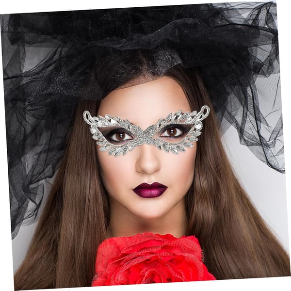 Rhinestone Halv Maskerade til Kvinder Elegant Kostume Tilbehør