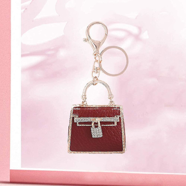 Modetaske Nøglering med Rhinestones og Legering