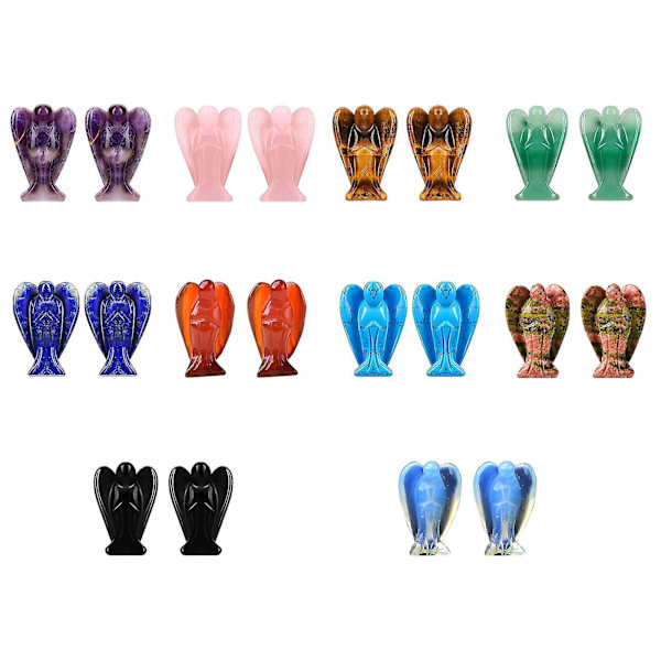 Krystal Engel Dekoration Tigerøje Healing Poleret Natursten Skulptur Statue Håndskåret Søde Figurer