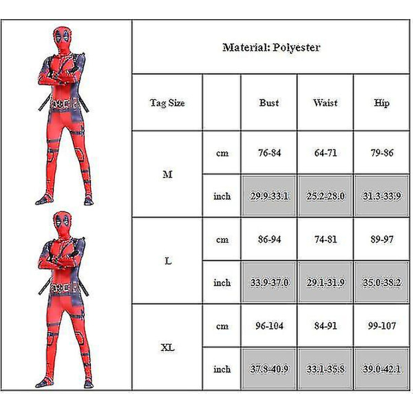 Dräkter för Vuxna Rollspel Bodysuit Jumpsuit Mask X-rygg Bälte Set Klä Upp XL