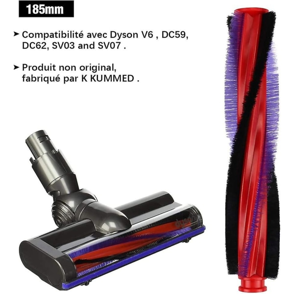 185mm Børsterulle for Dyson V6 Dc62 Sv03 Støvsuger Erstatning Elektrisk Børsterulle Kordløs Støvsugerdeler Husholdningsstøvsugerdel