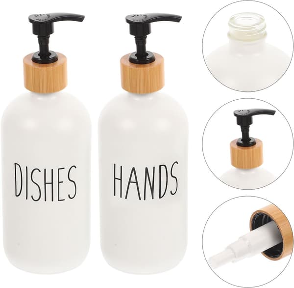 2 stk. genopfyldelig håndsæbedispenser shampoodispenser 500 ml glas