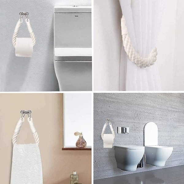 Merellinen köysi-wc-paperiteline Retro seinäkiinnitettävä pyyhekuivain Ocean Beach -koti sisustus (2 kpl)