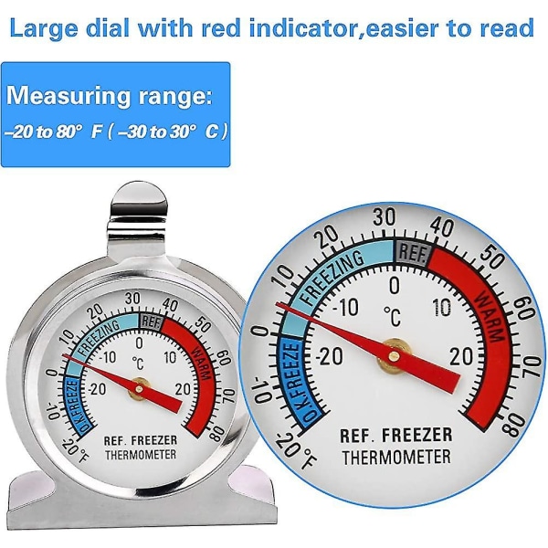 Jääkaapin ja Pakastimen Lämpömittari Suuri Taulu Ruostumaton Teräs Lämpötila Lahja