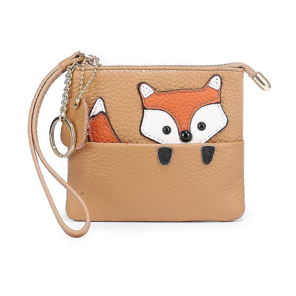 Leather Cute Fox Slim Small Wallet (1 stk)