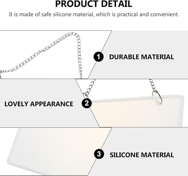 DIY Epoxiharts Silikonform för Stor Rektangulär Dörrskylt med Järnkedja, 2st Hantverkstillbehörssats