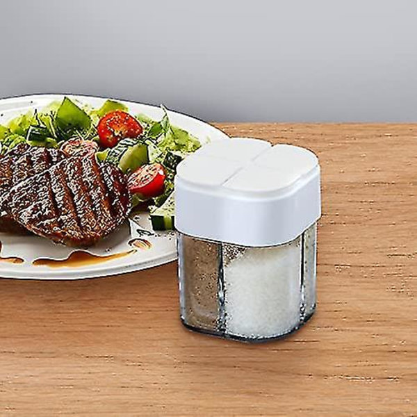 Krydderi Opbevaringsbeholdere, 2 stk Plastik Krydderi Opbevaringsbeholder Hvid Med 4 Rister Til Opbevaring Af Krydderier