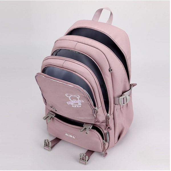 Multifickskola Ryggsäck Nylon Dagryggsäck Casual Ryggsäck För Tonåringar Ungdom Gray