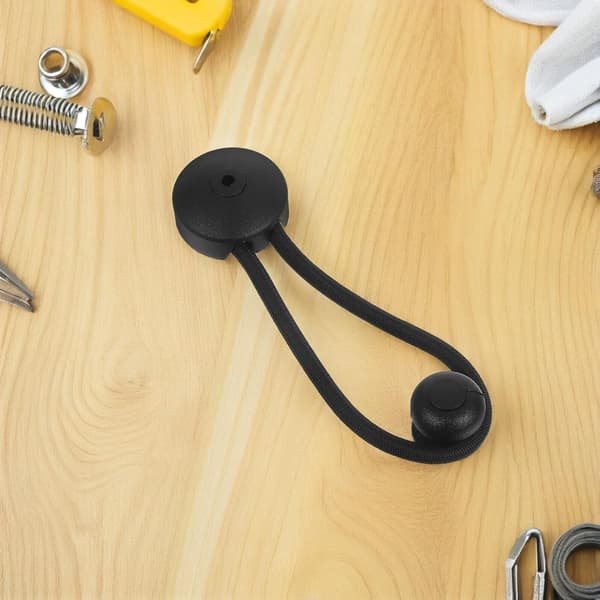 Sort nylon båd bungee snor fastgørelsesreb clips og trykknap