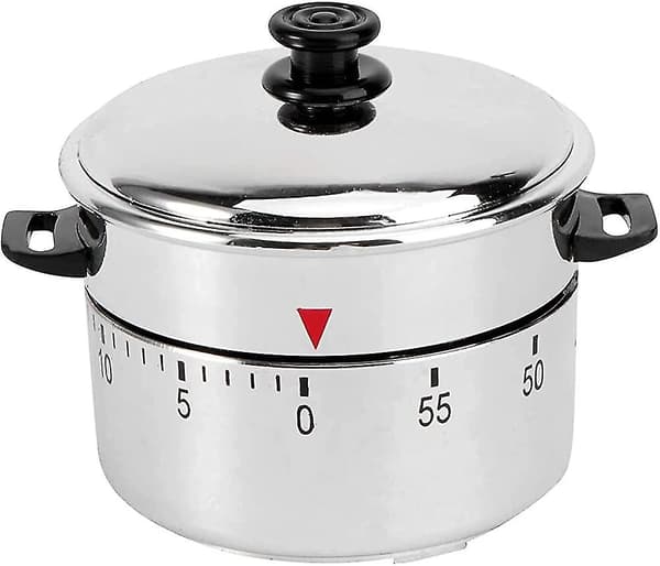 Köktimer, batterier ej krävs, rostfritt stål äggtimer, 60 minuters räknare