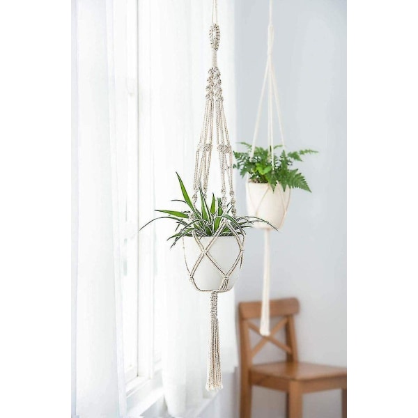 2 st Hängande Korg Rep Växt Hängare Macrame Hängande Korg Växt Hängare Bomull Blomma Kruka