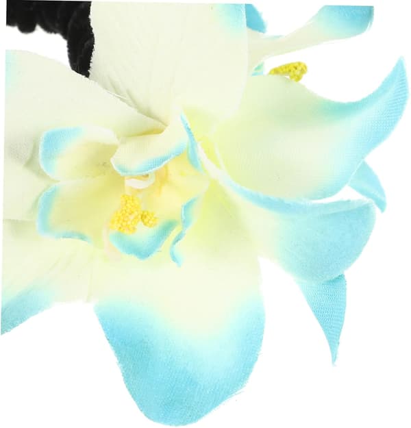 Dekorative blomsterhårelastikker til kvinder 2 stk. elastiske gummibånd tykt hår orkidéblomst scrunchies