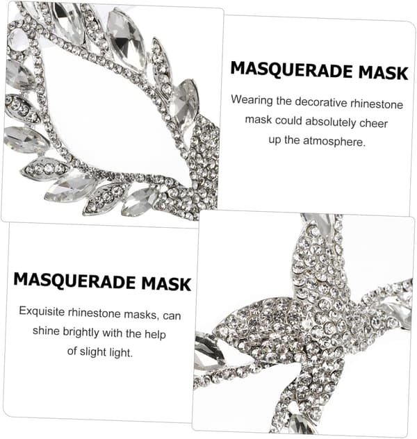 Rhinestone Halv Maskerade til Kvinder Elegant Kostume Tilbehør
