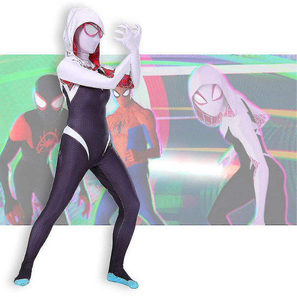 Gwen Bodysuit Roleplay Jumpsuit Fancy Up Kostyme For Jenter Tenåringer 14-15 Years
