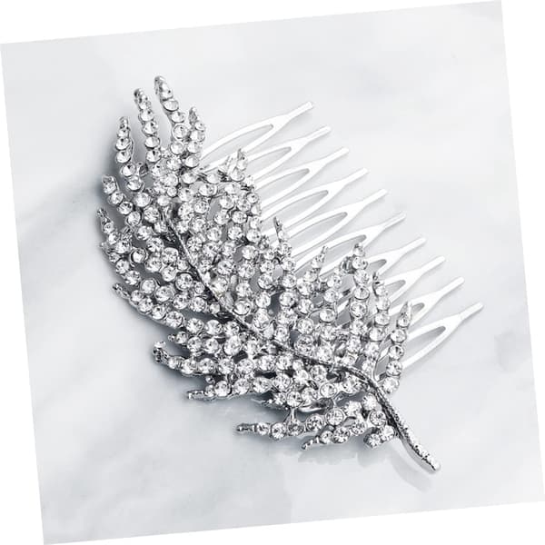 Stilig legering Rhinestone blad hårkam brudehodeplagg for selvsikre jenter og kvinner